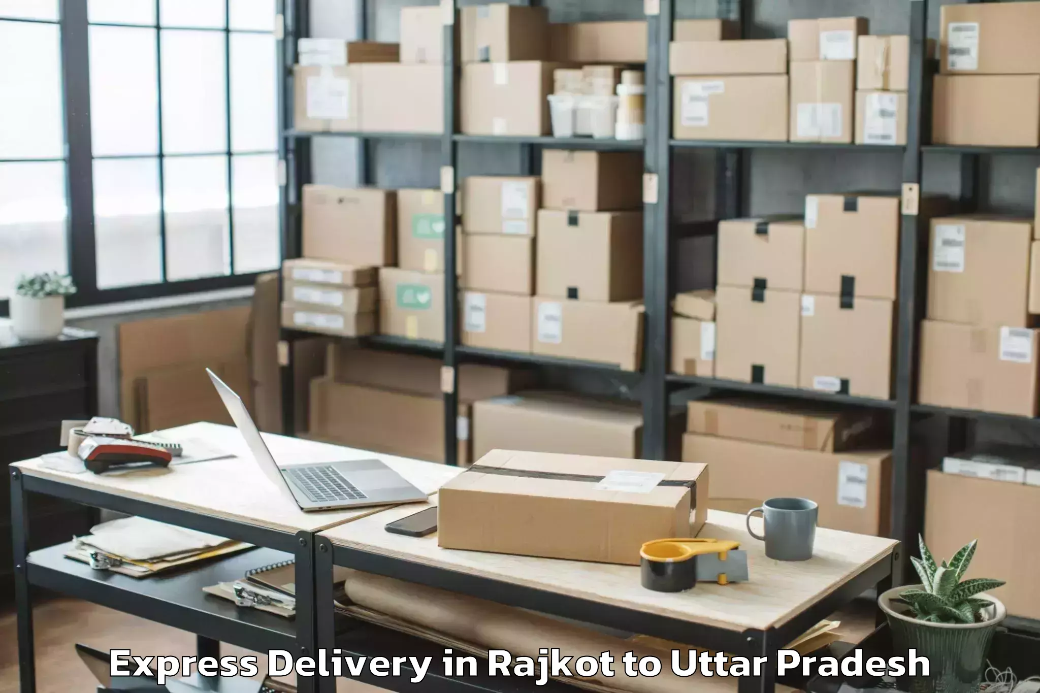 Book Rajkot to Sharda University Greater Noid Express Delivery Online